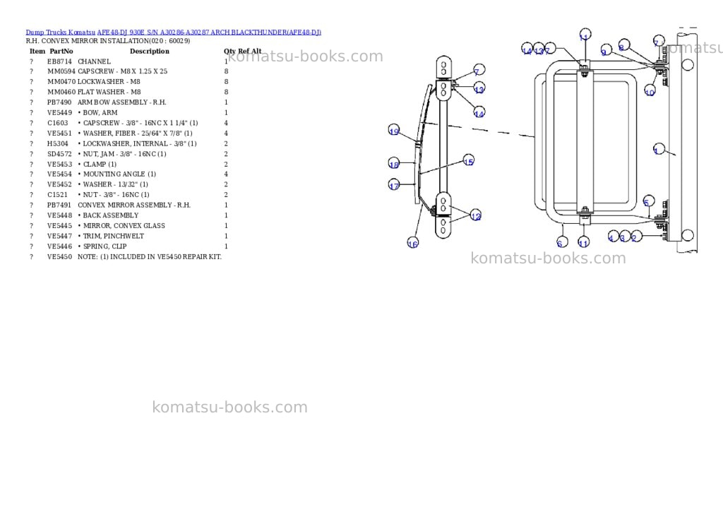 Komatsu afe48-dj 930e s/n a30286-a30287 arch blackthunder Parts catalog cover Page 9 Komatsu afe48-dj 930e s/n a30286-a30287 arch blackthunder Parts catalog cover Page 9
