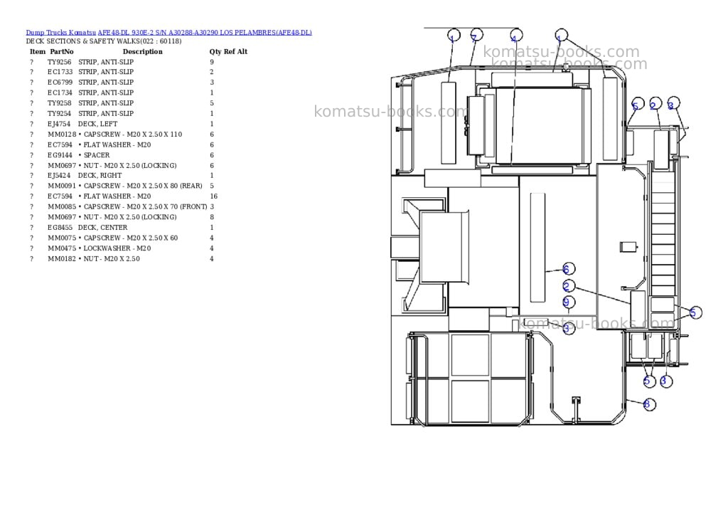 Komatsu afe48-dl 930e-2 s/n a30288-a30290 los pelambres Parts catalog cover Page 10 Komatsu afe48-dl 930e-2 s/n a30288-a30290 los pelambres Parts catalog cover Page 10