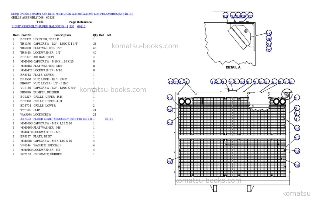 Komatsu afe48-dl 930e-2 s/n a30288-a30290 los pelambres Parts catalog cover Page 3 Komatsu afe48-dl 930e-2 s/n a30288-a30290 los pelambres Parts catalog cover Page 3