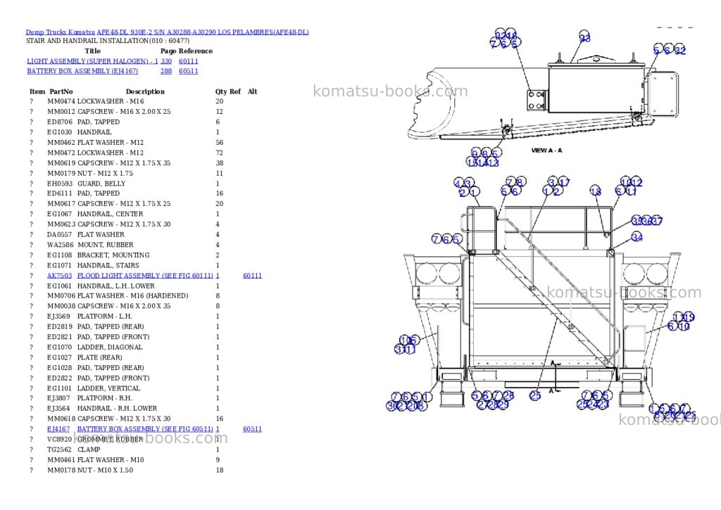 Komatsu afe48-dl 930e-2 s/n a30288-a30290 los pelambres Parts catalog cover Page 5 Komatsu afe48-dl 930e-2 s/n a30288-a30290 los pelambres Parts catalog cover Page 5