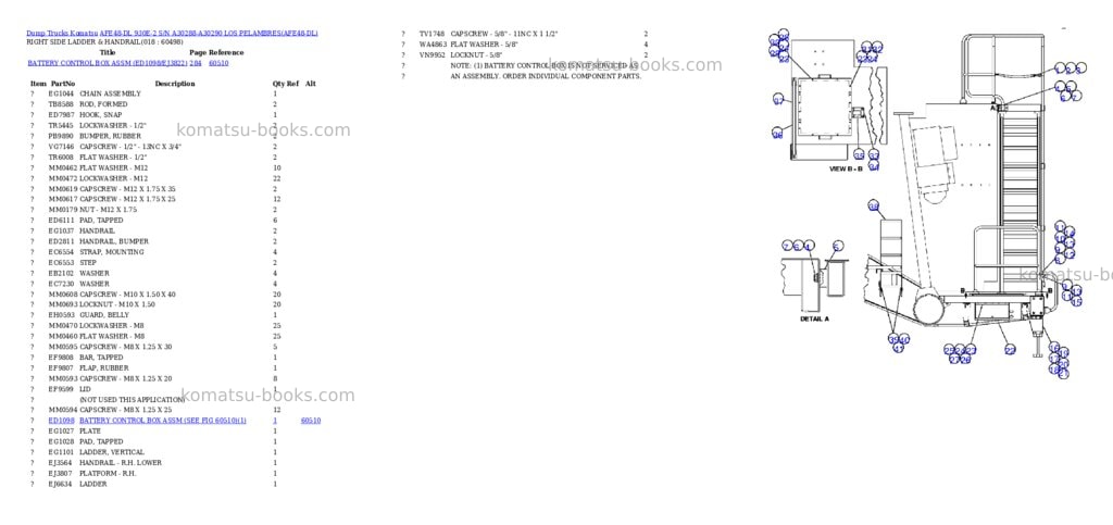Komatsu afe48-dl 930e-2 s/n a30288-a30290 los pelambres Parts catalog cover Page 8 Komatsu afe48-dl 930e-2 s/n a30288-a30290 los pelambres Parts catalog cover Page 8
