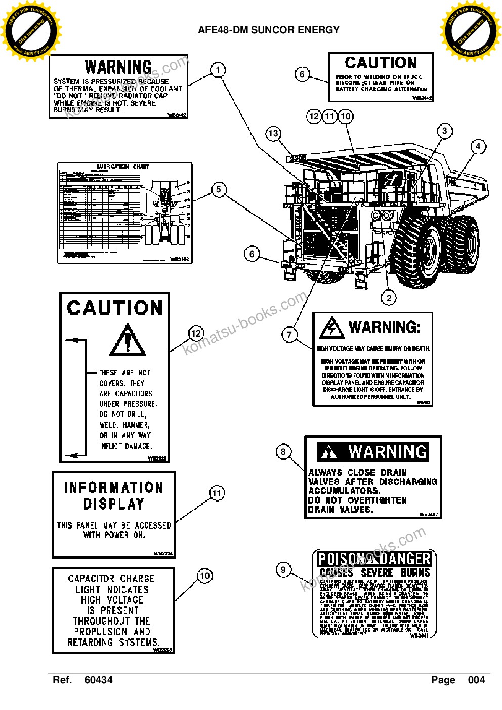 Komatsu afe48-dm 930e-2 s/n a30291 suncor energy Parts catalog cover Page 6