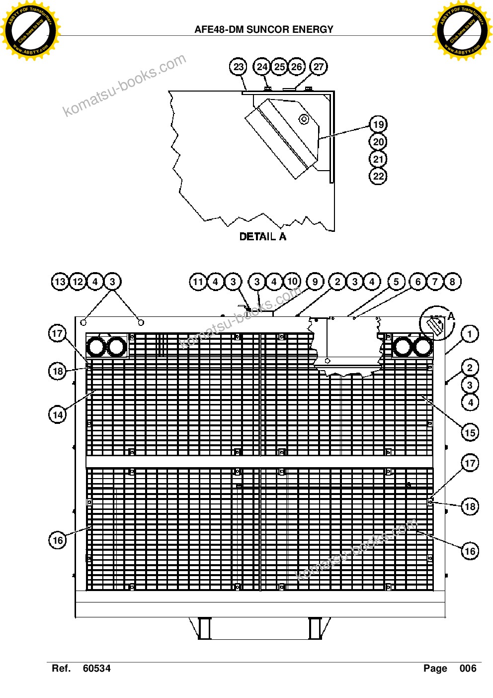 Komatsu afe48-dm 930e-2 s/n a30291 suncor energy Parts catalog cover Page 8