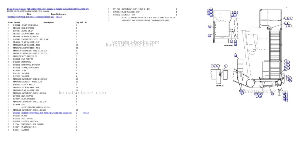 Komatsu afe48-dn 930e-2 s/n a30293 & a30295 suncor energy Parts catalog cover Page 8 Komatsu afe48-dn 930e-2 s/n a30293 & a30295 suncor energy Parts catalog cover Page 8