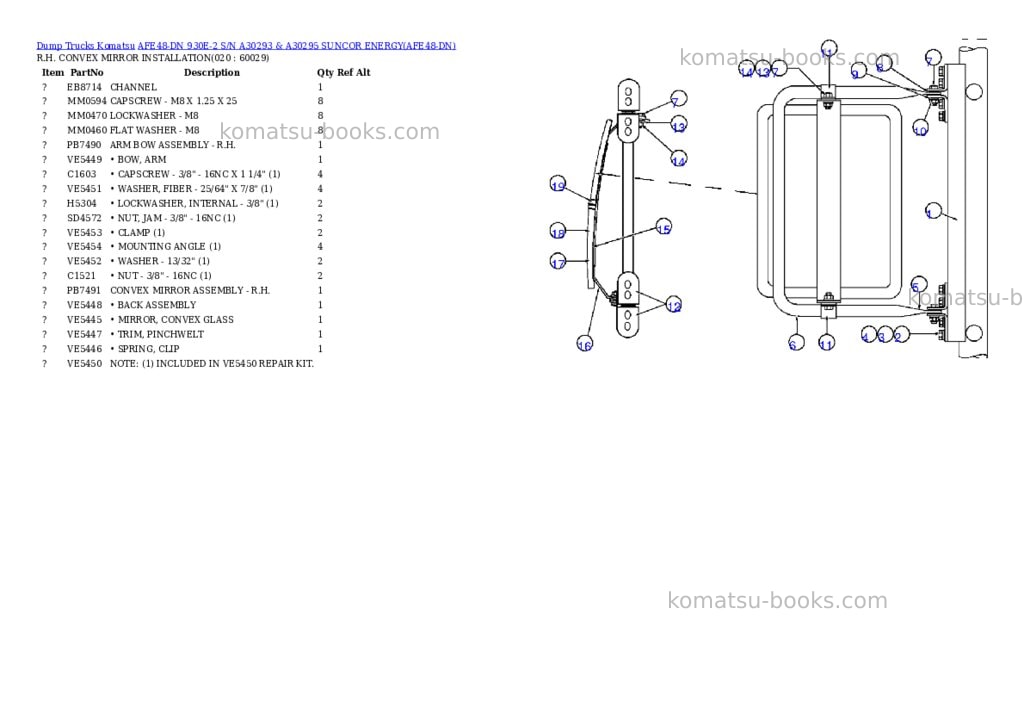 Komatsu afe48-dn 930e-2 s/n a30293 & a30295 suncor energy Parts catalog cover Page 9 Komatsu afe48-dn 930e-2 s/n a30293 & a30295 suncor energy Parts catalog cover Page 9