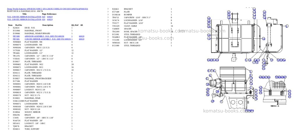 Komatsu afe48-dq 930e-2 s/n a30292 codelco chuquicamata Parts catalog cover Page 7 Komatsu afe48-dq 930e-2 s/n a30292 codelco chuquicamata Parts catalog cover Page 7