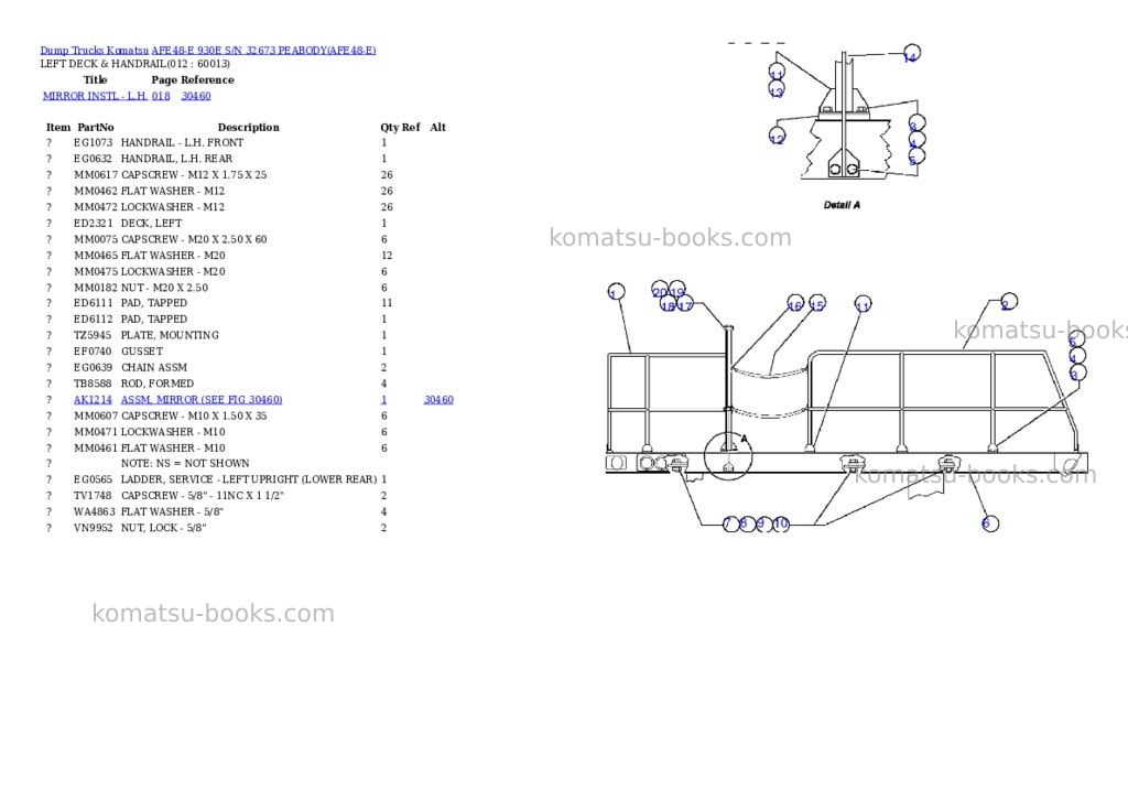 Komatsu afe48-e 930e s/n 32673 peabody Parts catalog cover Page 2