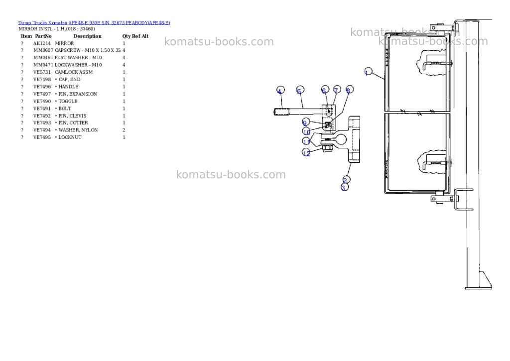 Komatsu afe48-e 930e s/n 32673 peabody Parts catalog cover Page 5