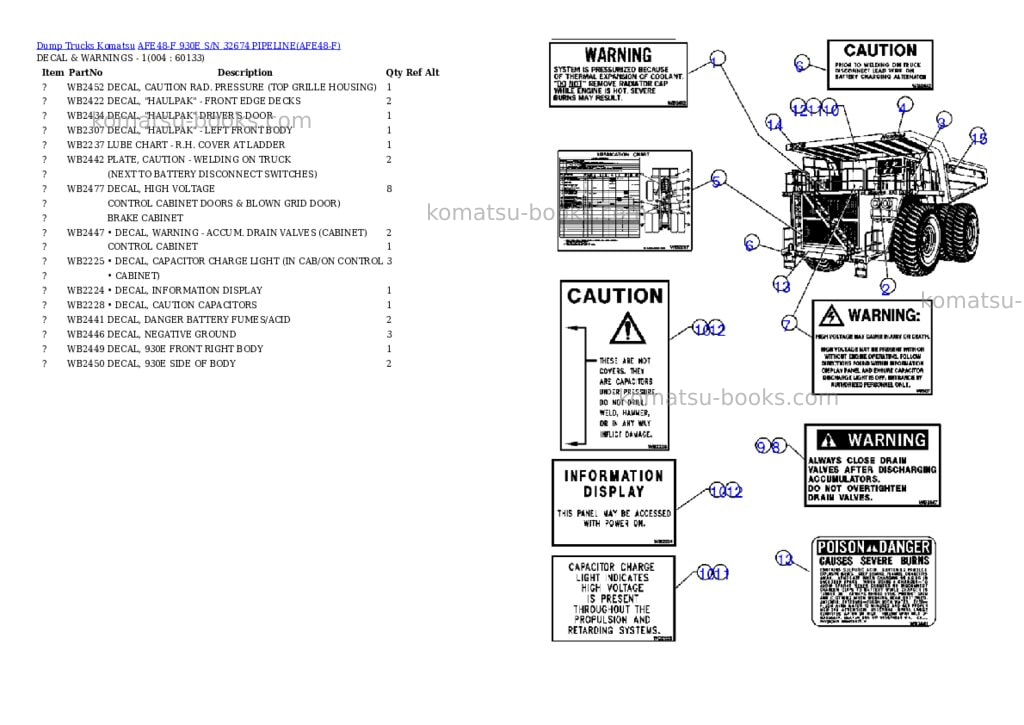 Komatsu afe48-f 930e s/n 32674 pipeline Parts catalog cover Page 2