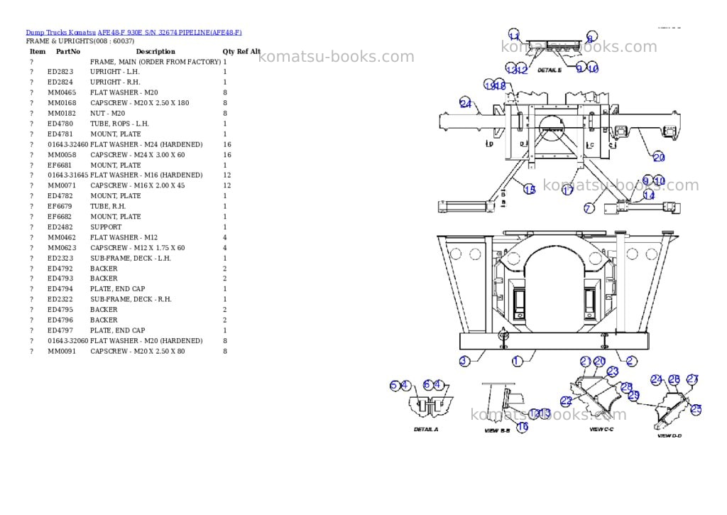 Komatsu afe48-f 930e s/n 32674 pipeline Parts catalog cover Page 4