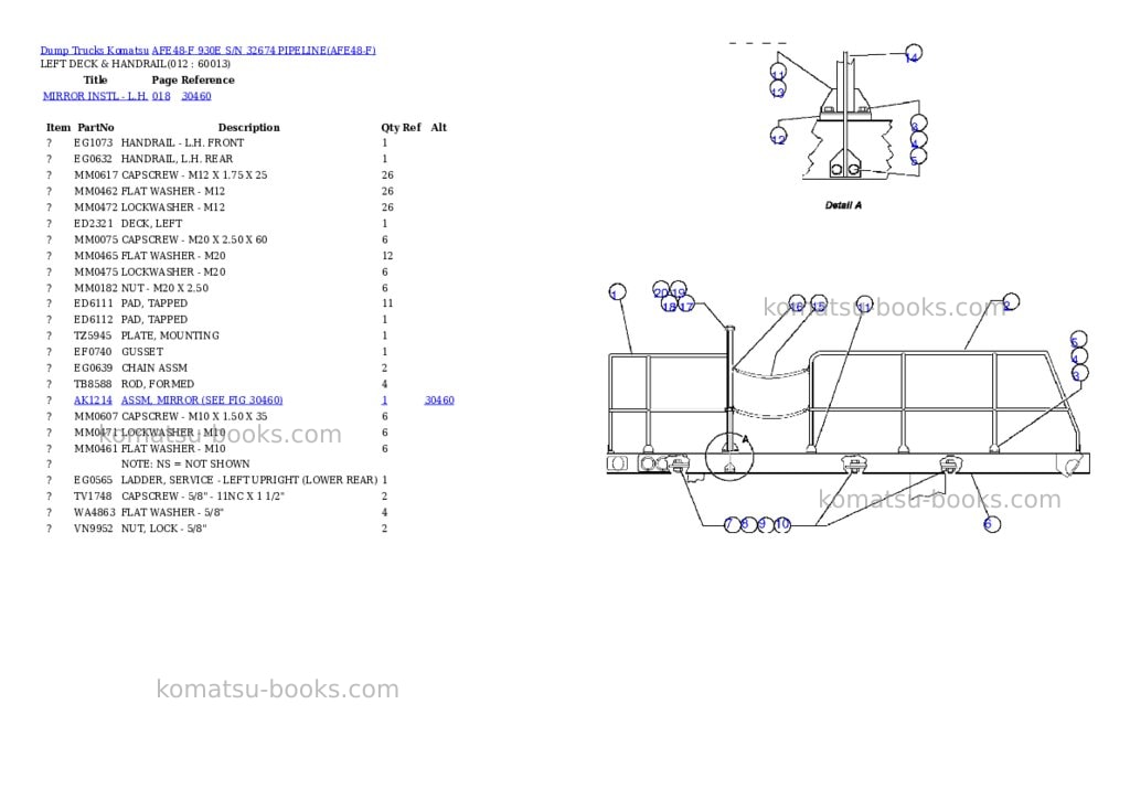 Komatsu afe48-f 930e s/n 32674 pipeline Parts catalog cover Page 6