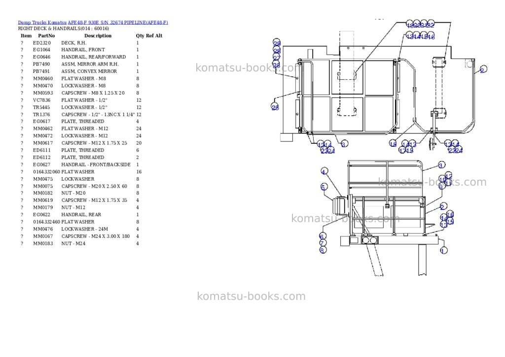 Komatsu afe48-f 930e s/n 32674 pipeline Parts catalog cover Page 7