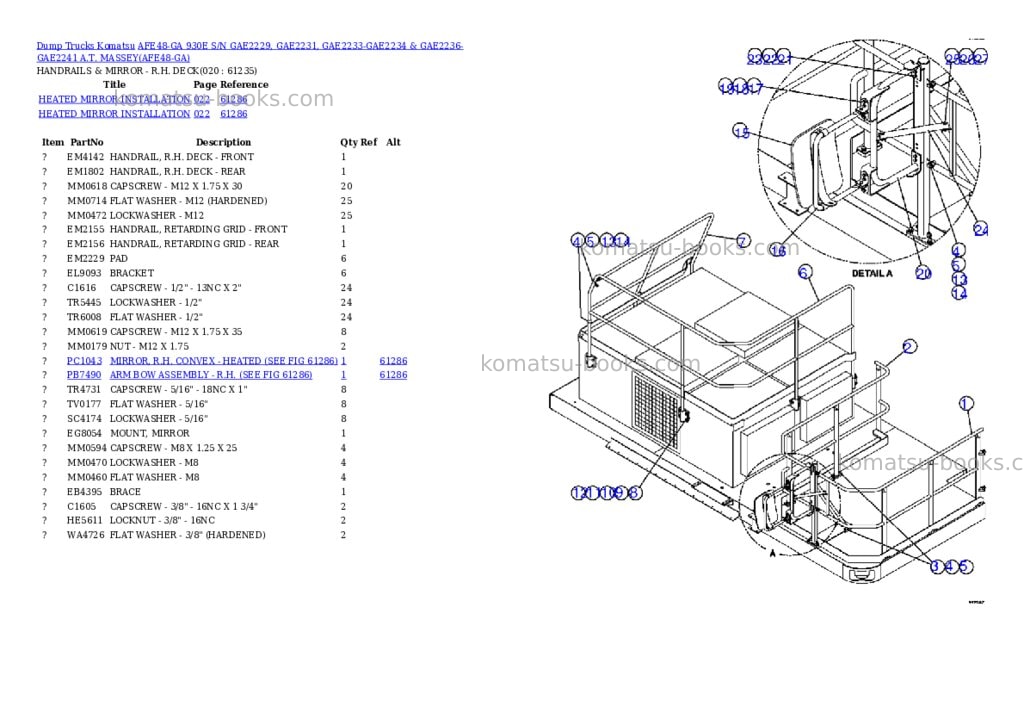Komatsu afe48-ga 930e s/n gae2229, gae2231, gae2233-gae2234 & gae2236-gae2241 a.t. massey Parts catalog cover Page 10