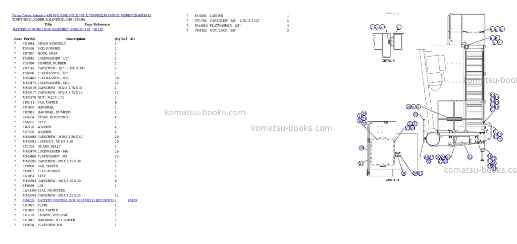 Komatsu afe48-k 930e s/n 32788-32789 phelps-dodge morenci Parts catalog cover Page 8 Komatsu afe48-k 930e s/n 32788-32789 phelps-dodge morenci Parts catalog cover Page 8
