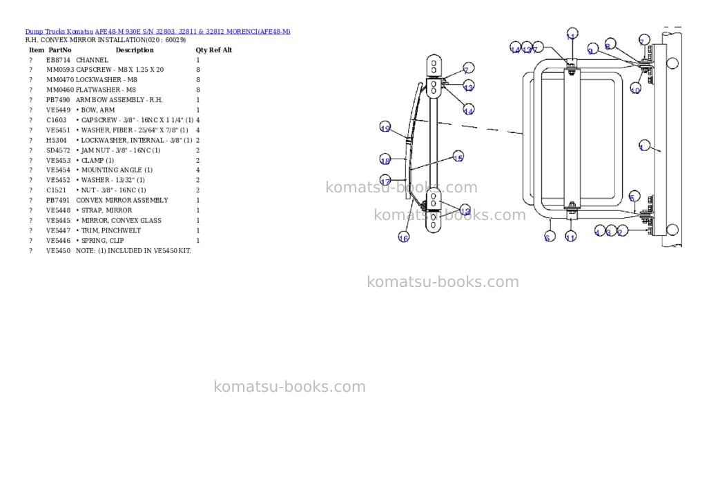 Komatsu afe48-m 930e s/n 32803, 32811 & 32812 morenci Parts catalog cover Page 10