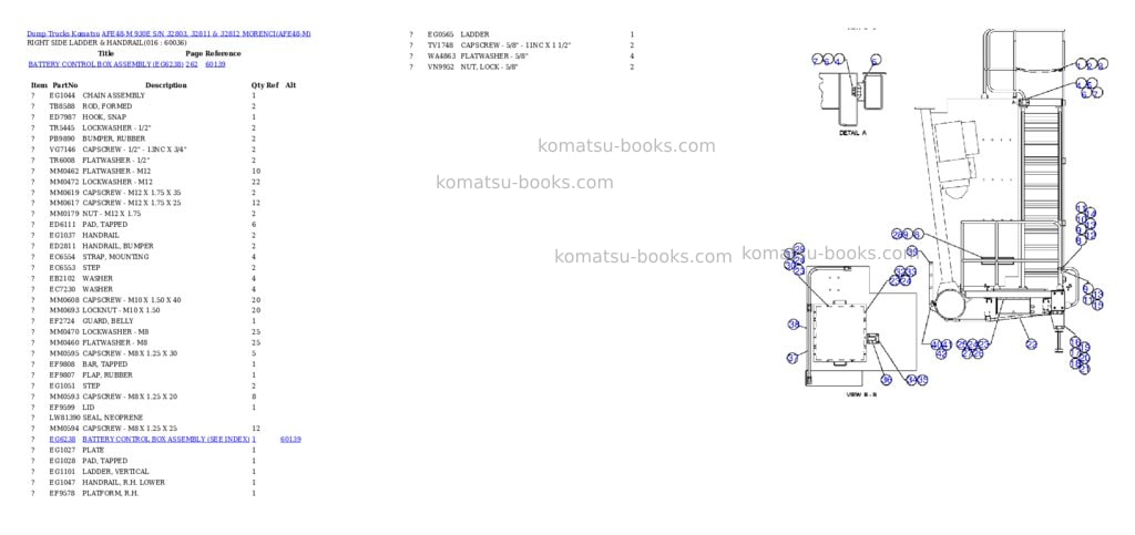 Komatsu afe48-m 930e s/n 32803, 32811 & 32812 morenci Parts catalog cover Page 8