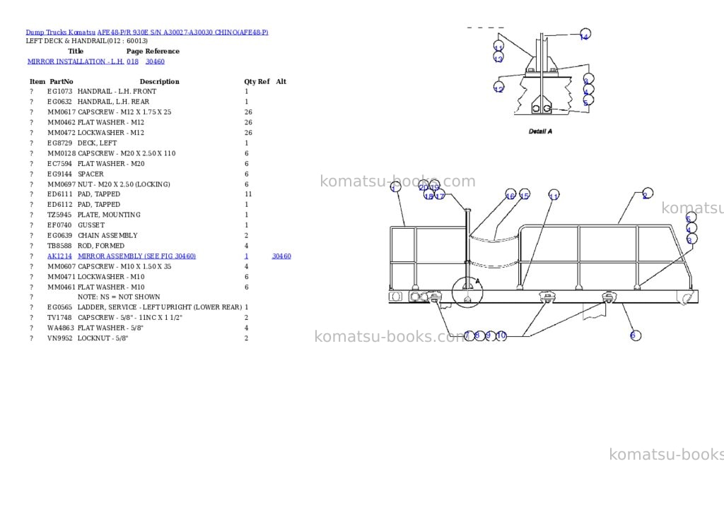 Komatsu afe48-p/r 930e s/n a30027-a30030 chino Parts catalog cover Page 6 Komatsu afe48-p/r 930e s/n a30027-a30030 chino Parts catalog cover Page 6