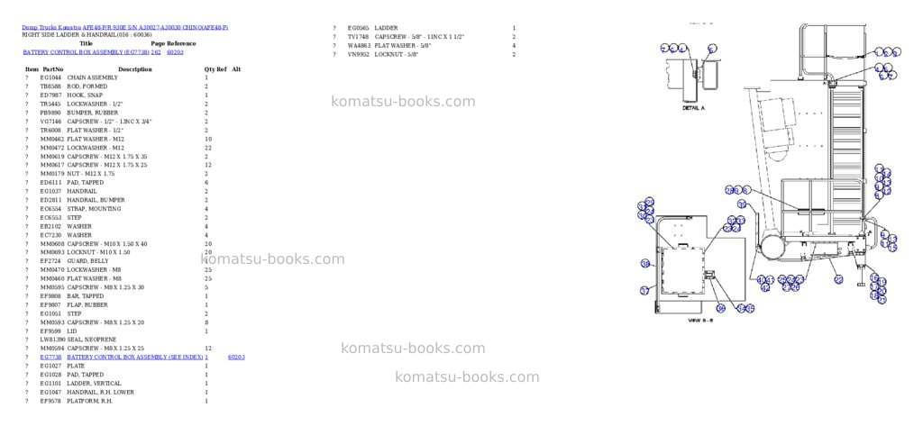 Komatsu afe48-p/r 930e s/n a30027-a30030 chino Parts catalog cover Page 8 Komatsu afe48-p/r 930e s/n a30027-a30030 chino Parts catalog cover Page 8