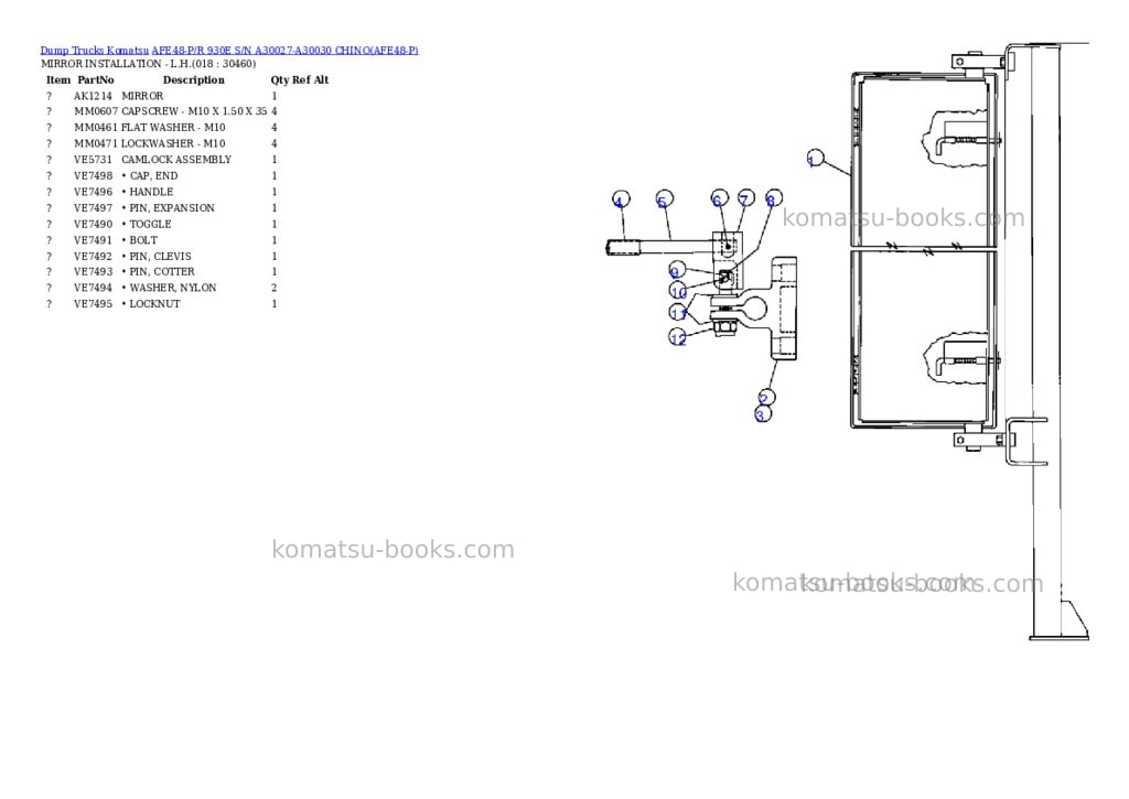 Komatsu afe48-p/r 930e s/n a30027-a30030 chino Parts catalog cover Page 9 Komatsu afe48-p/r 930e s/n a30027-a30030 chino Parts catalog cover Page 9