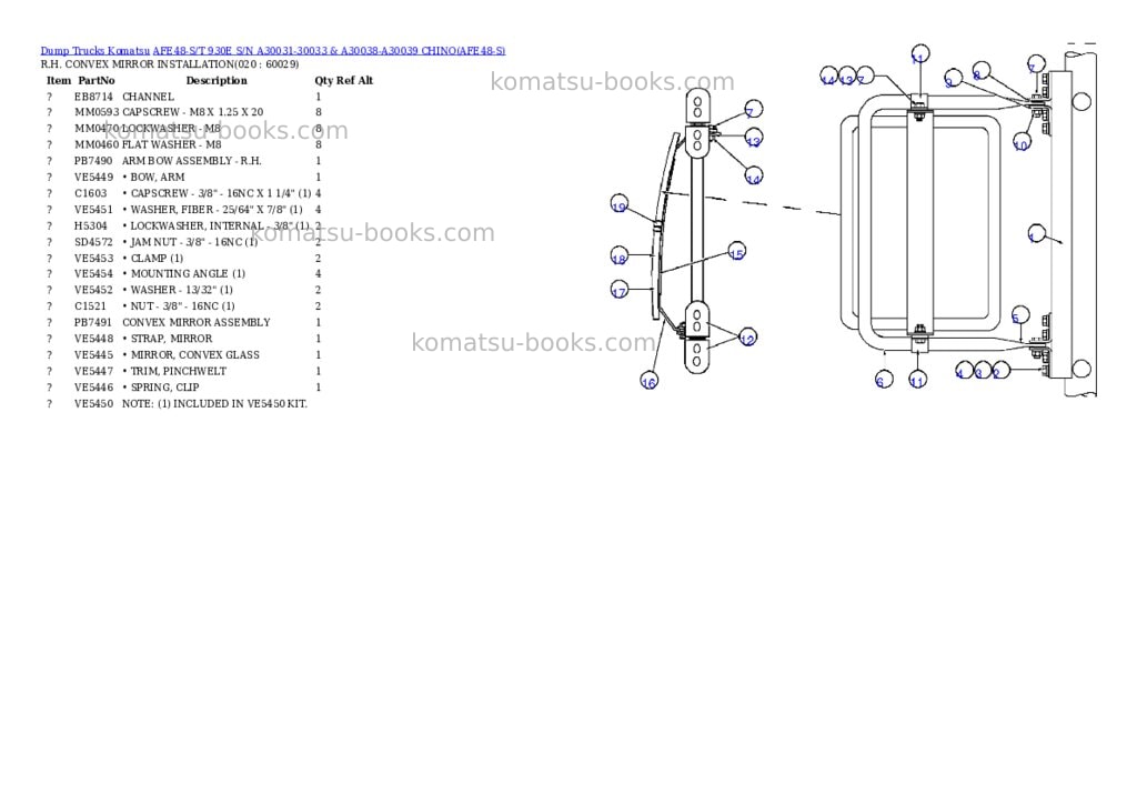 Komatsu afe48-s/t 930e s/n a30031-30033 & a30038-a30039 chino Parts catalog cover Page 10 Komatsu afe48-s/t 930e s/n a30031-30033 & a30038-a30039 chino Parts catalog cover Page 10
