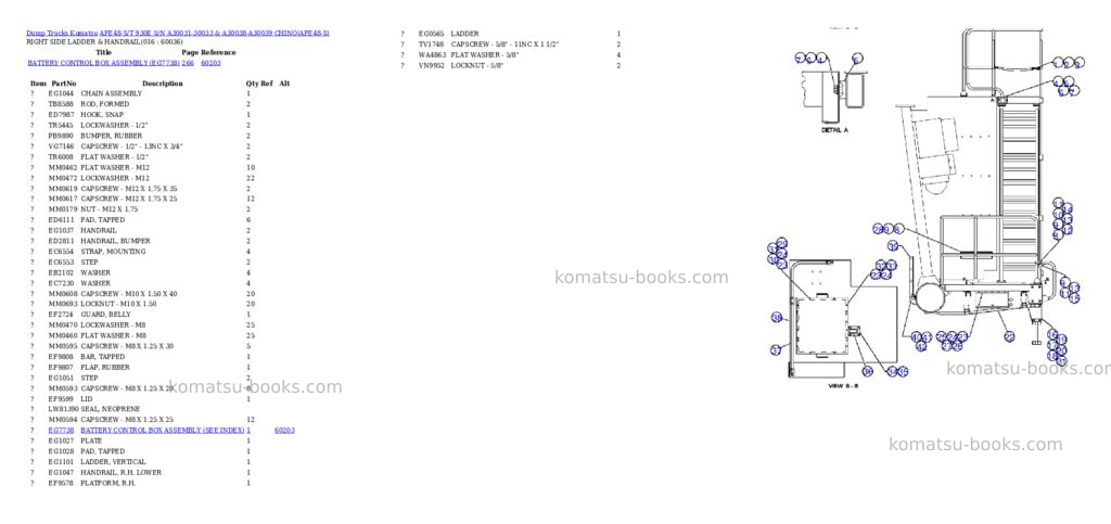 Komatsu afe48-s/t 930e s/n a30031-30033 & a30038-a30039 chino Parts catalog cover Page 8 Komatsu afe48-s/t 930e s/n a30031-30033 & a30038-a30039 chino Parts catalog cover Page 8