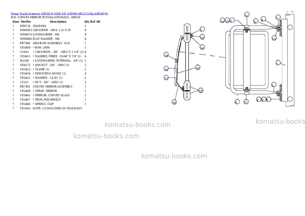 Komatsu afe48-w 930e s/n a30049 arco coal Parts catalog cover Page 10 Komatsu afe48-w 930e s/n a30049 arco coal Parts catalog cover Page 10