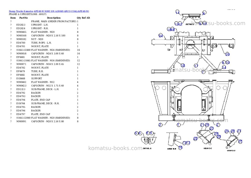 Komatsu afe48-w 930e s/n a30049 arco coal Parts catalog cover Page 4 Komatsu afe48-w 930e s/n a30049 arco coal Parts catalog cover Page 4