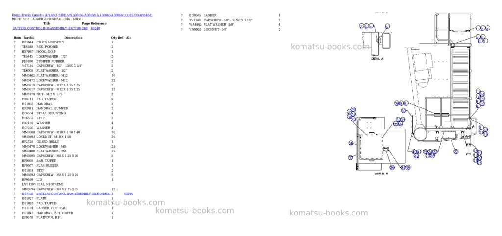 Komatsu afe48-x 930e s/n a30052-a30058 & a30065-a30066 codelco Parts catalog cover Page 5