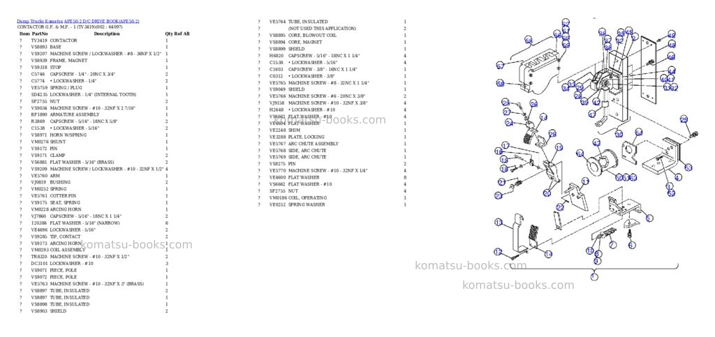 Komatsu afe50-2 d/c drive book Parts catalog cover