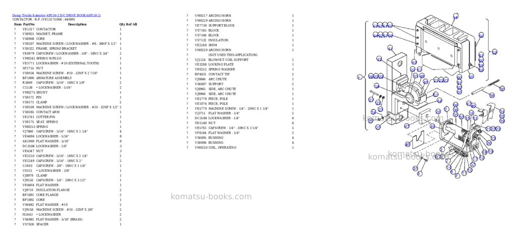 Komatsu afe50-2 d/c drive book Parts catalog cover Page 2