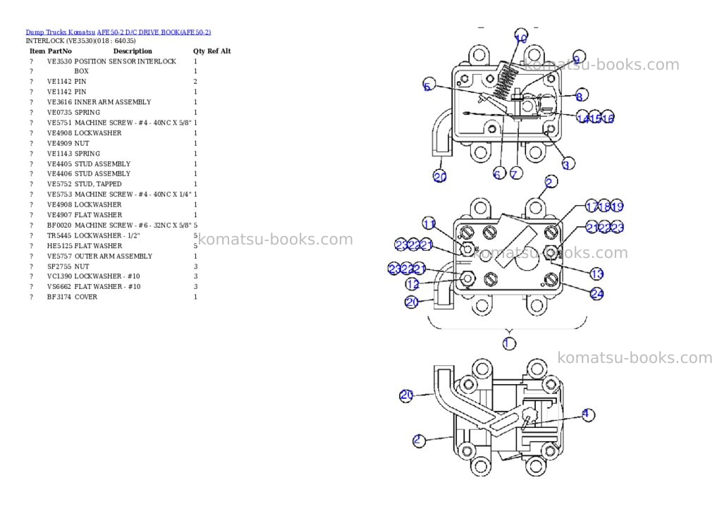 Komatsu afe50-2 d/c drive book Parts catalog cover Page 5