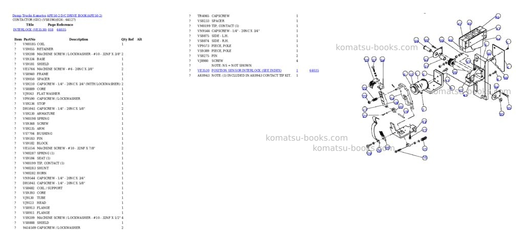 Komatsu afe50-2 d/c drive book Parts catalog cover Page 9