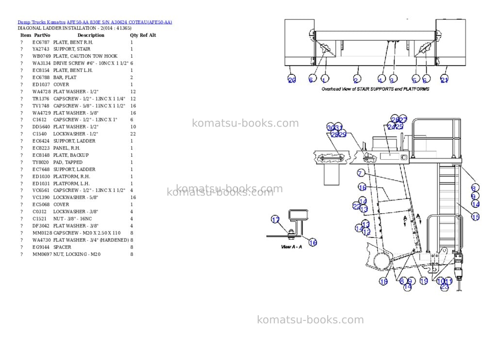 Komatsu afe50-aa 830e s/n a30624 coteau Parts catalog cover Page 7 Komatsu afe50-aa 830e s/n a30624 coteau Parts catalog cover Page 7