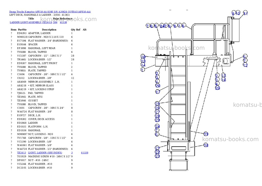 Komatsu afe50-aa 830e s/n a30624 coteau Parts catalog cover Page 8 Komatsu afe50-aa 830e s/n a30624 coteau Parts catalog cover Page 8