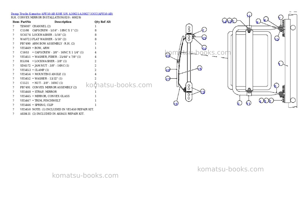 Komatsu afe50-ab 830e s/n a30625-a30627 iocc Parts catalog cover Page 10