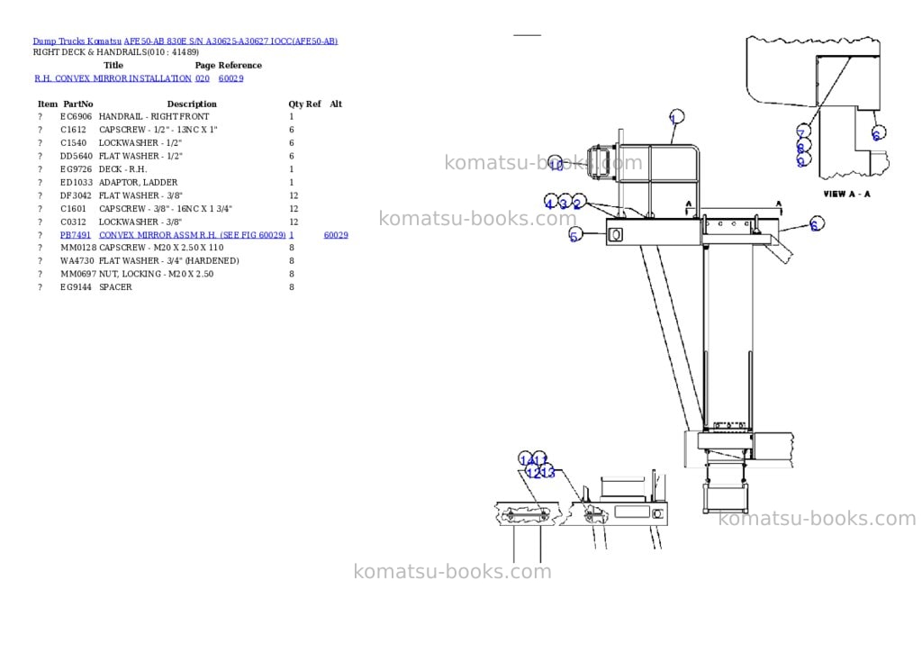 Komatsu afe50-ab 830e s/n a30625-a30627 iocc Parts catalog cover Page 5