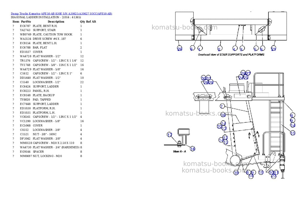 Komatsu afe50-ab 830e s/n a30625-a30627 iocc Parts catalog cover Page 7