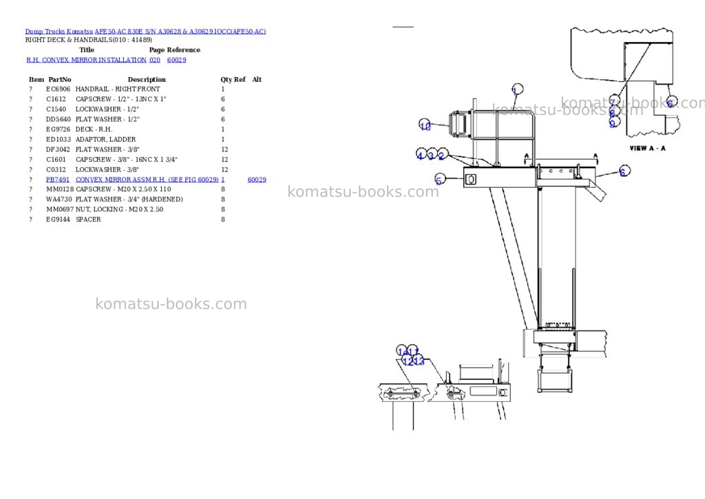 Komatsu afe50-ac 830e s/n a30628 & a30629 iocc Parts catalog cover Page 5