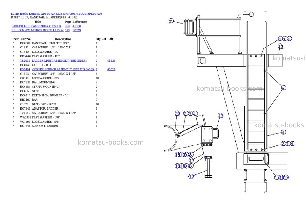 Komatsu afe50-ad 830e s/n a30574 iocc Parts catalog cover Page 5