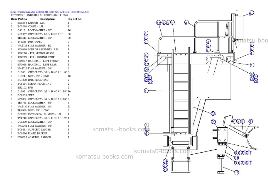 Komatsu afe50-ad 830e s/n a30574 iocc Parts catalog cover Page 7