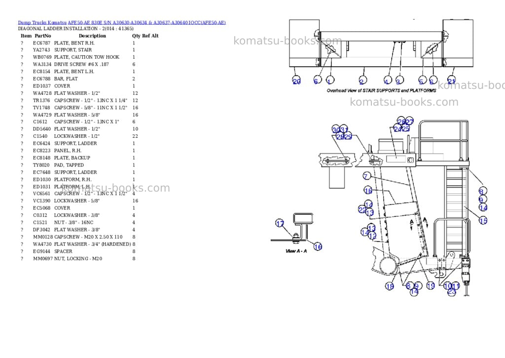 Komatsu afe50-ae 830e s/n a30630-a30634 & a30637-a30640 iocc Parts catalog cover Page 7