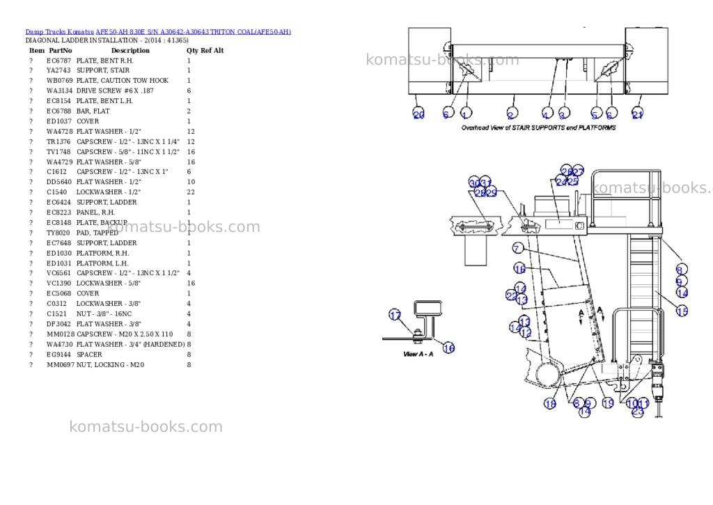 Komatsu afe50-ah 830e s/n a30642-a30643 triton coal Parts catalog cover Page 7