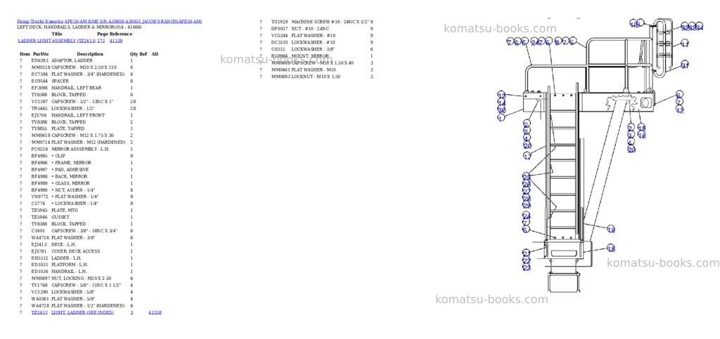Komatsu AFE50-AM 830E S/N A30650-A30651 JACOB'S RANCH Parts catalog cover Page 8