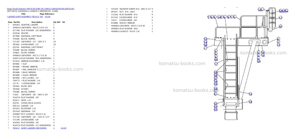 Komatsu afe50-an 830e s/n a30652-a30658 diavik Parts catalog cover Page 8 Komatsu afe50-an 830e s/n a30652-a30658 diavik Parts catalog cover Page 8