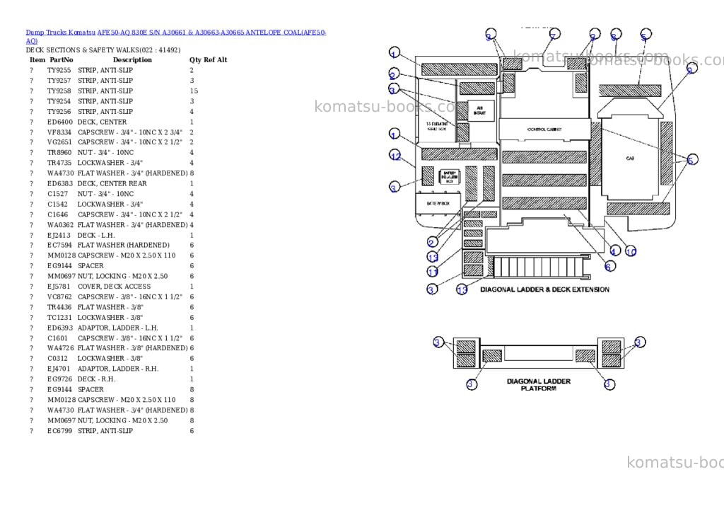 Komatsu afe50-aq 830e s/n a30661 & a30663-a30665 antelope coal Parts catalog cover Page 10 Komatsu afe50-aq 830e s/n a30661 & a30663-a30665 antelope coal Parts catalog cover Page 10