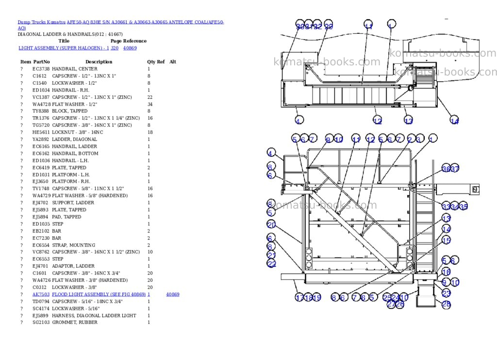 Komatsu afe50-aq 830e s/n a30661 & a30663-a30665 antelope coal Parts catalog cover Page 6 Komatsu afe50-aq 830e s/n a30661 & a30663-a30665 antelope coal Parts catalog cover Page 6