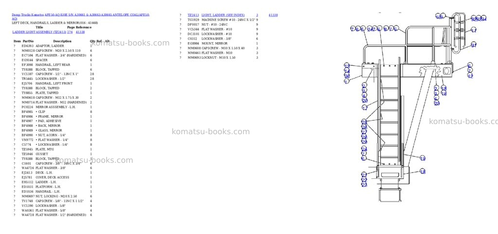 Komatsu afe50-aq 830e s/n a30661 & a30663-a30665 antelope coal Parts catalog cover Page 7 Komatsu afe50-aq 830e s/n a30661 & a30663-a30665 antelope coal Parts catalog cover Page 7