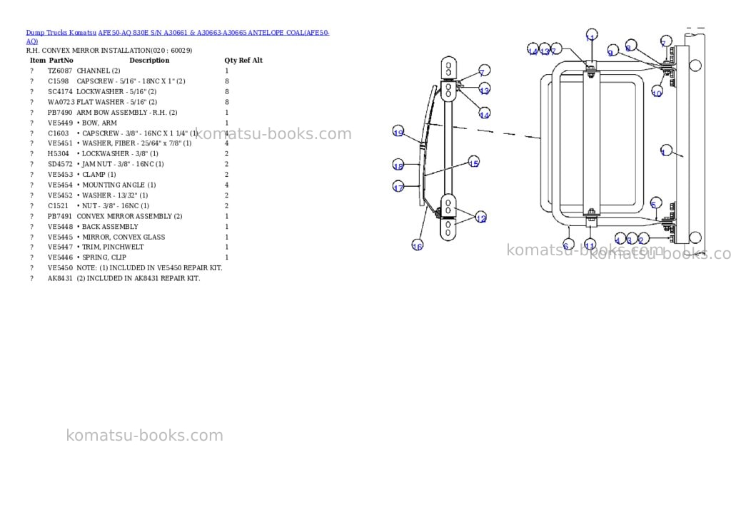Komatsu afe50-aq 830e s/n a30661 & a30663-a30665 antelope coal Parts catalog cover Page 9 Komatsu afe50-aq 830e s/n a30661 & a30663-a30665 antelope coal Parts catalog cover Page 9