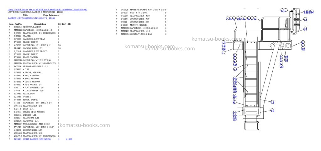 Komatsu afe50-ar 830e s/n a30666-a30673 wambo coal Parts catalog cover Page 7 Komatsu afe50-ar 830e s/n a30666-a30673 wambo coal Parts catalog cover Page 7