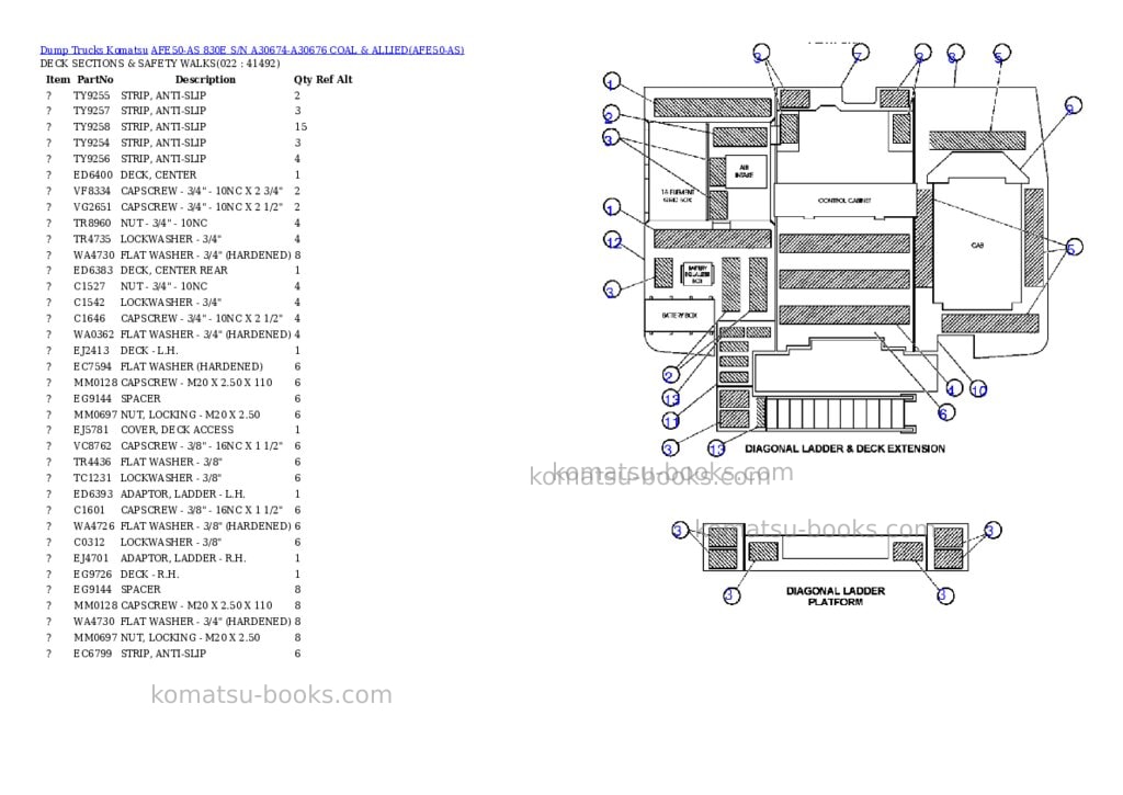 Komatsu afe50-as 830e s/n a30674-a30676 coal & allied Parts catalog cover Page 10